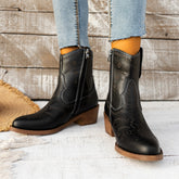 Botas de jinete de corte medio con bordados estilo western vintage